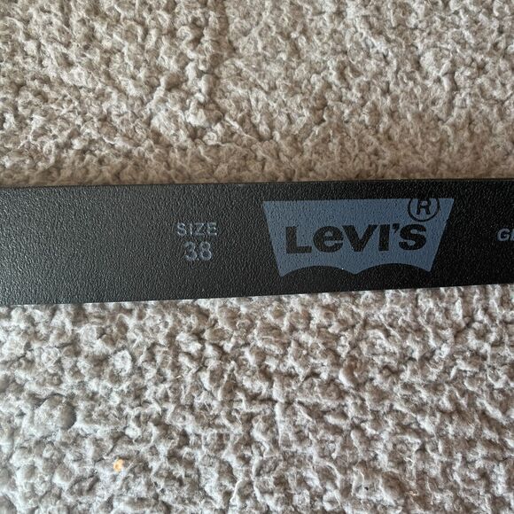 Levi's Leather Belt Mens 38 Black Casual Dress - Picture 6 of 7